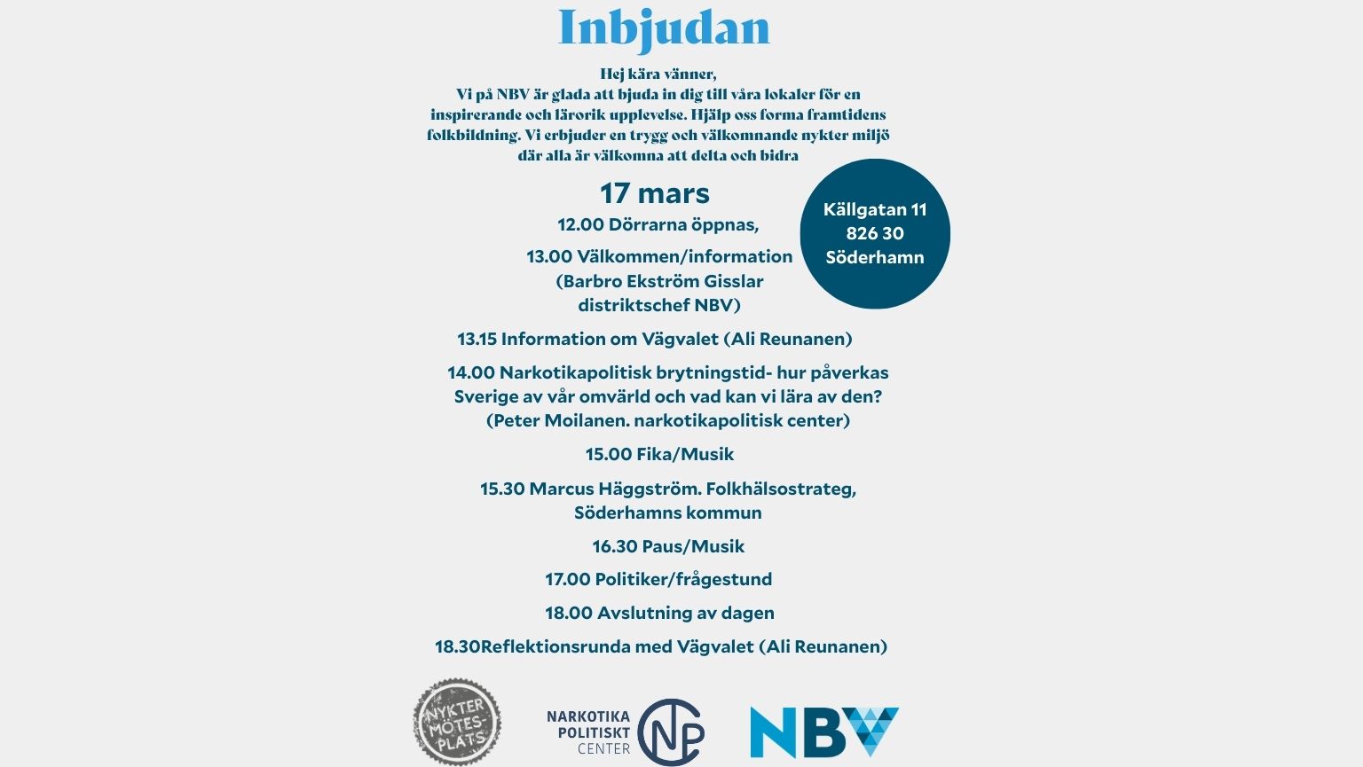 Inbjudan till NBV S&ouml;derhamn